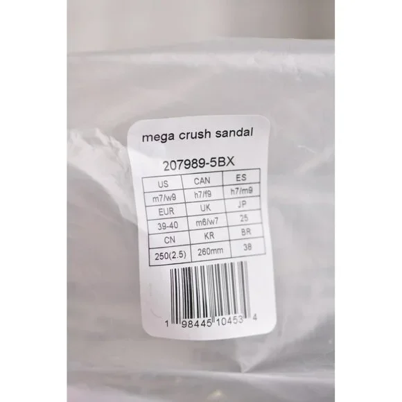 New! Size: 9 Women/7 Men Crocs Unisex Classic Mega Crush Platform Sandals Wedge - Picture 3 of 7